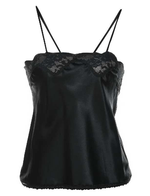 trendy puffer coatBlack Lace Trim Camisole - S