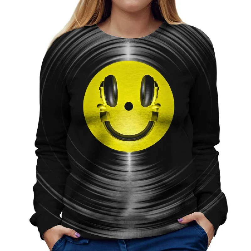 Daily Deals fashionable workout wearVinyl Headphone Womens Sweatshirt