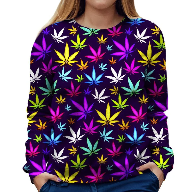 Price Slash long-sleeve athletic hoodieBlack Weed Womens Sweatshirt