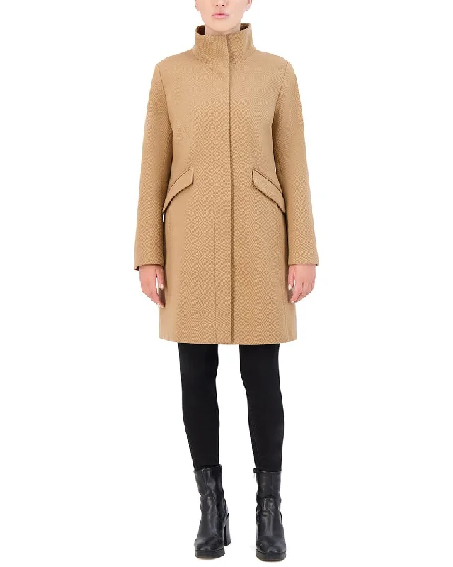 Super Sale Cole Haan Soft Twill Zip Up Coat