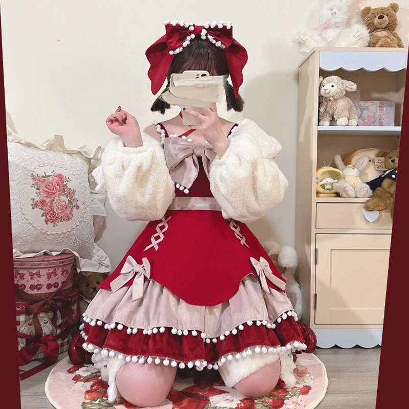 cherry jsk+bow (red color)