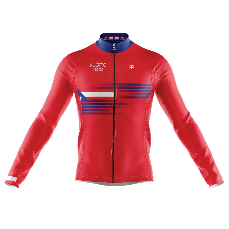 functional sports hoodiePuerto Rico Long Sleeve Cycling Jersey