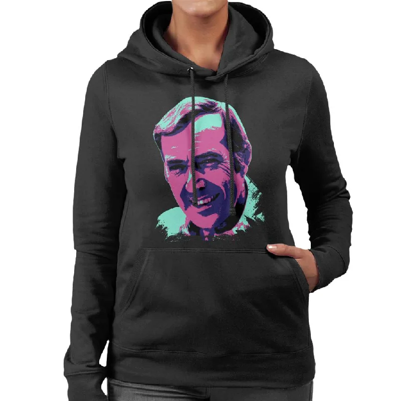 zip-up hoodiezip-up hoodieTV Times Musical Entertainer Val Doonican 1975 Pop Art Stylised Women's Hooded Sweatshirt