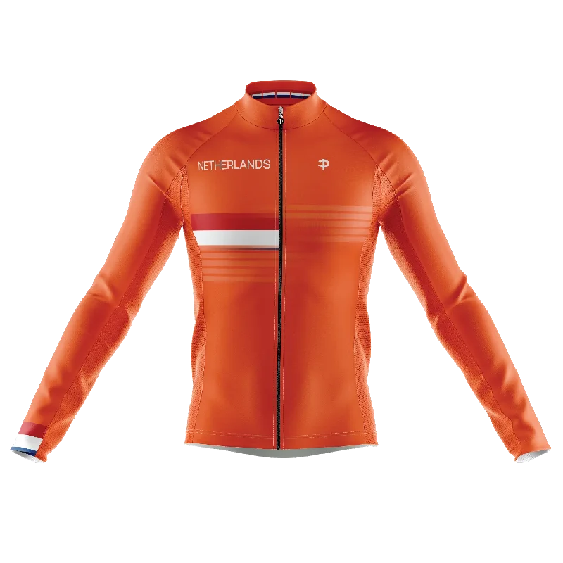 Mega Deal fashion sportswear hoodieNetherlands Long Sleeve Cycling Jersey