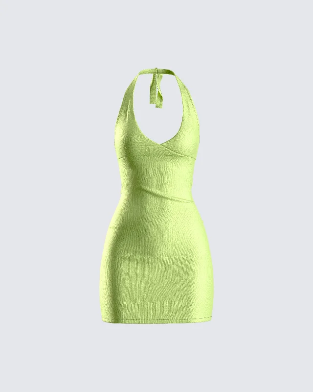 textured dressDani Halter Mini-Dress