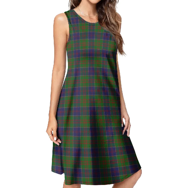Hurry In Stewart of Appin Hunting Tartan Womens Casual Dresses