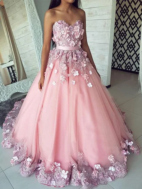 Final Markdown Ball Gown Prom Dresses Sweetheart Sweep Train Chic Long Lace Pink Prom Dress JKL1329 Final Markdown Ball Gown Prom Dresses Sweetheart Sweep Train Chic Long Lace Pink Prom Dress JKL1329