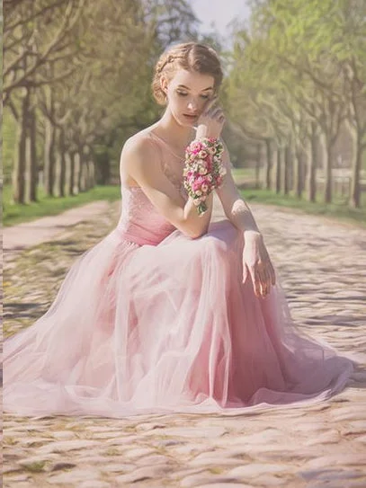 Buy Now Fairy Prom Dresses Scoop Aline Floor-length Pink Long Tulle Prom Dress JKL1379 Buy Now Fairy Prom Dresses Scoop Aline Floor-length Pink Long Tulle Prom Dress JKL1379