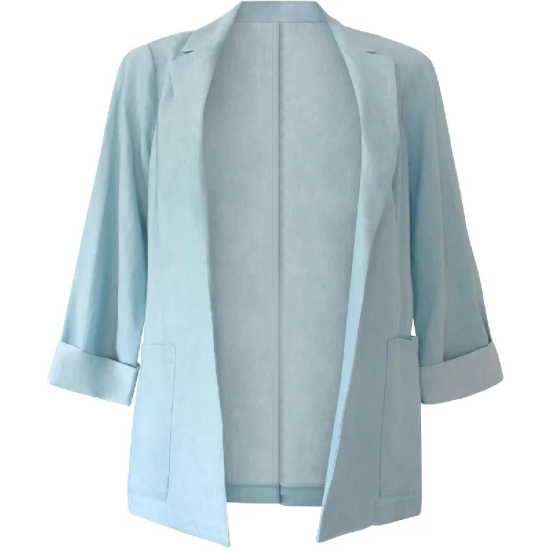 Early Bird Discount Womens Collared Split Hem Open-Front Blazer