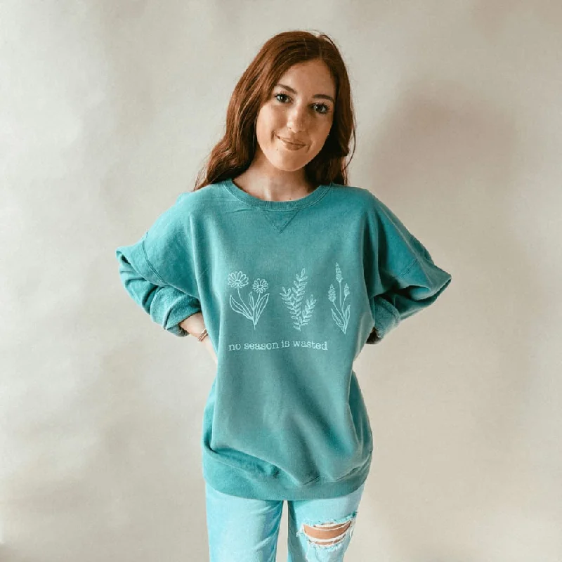 Special Price cozy workout hoodieNo Season Wasted Crewneck