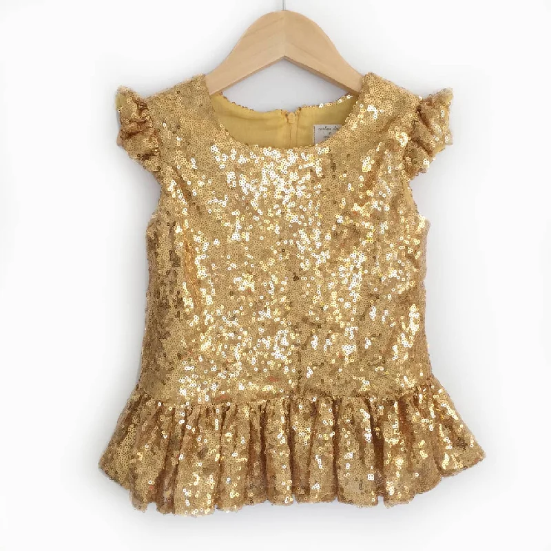 flowy dressGold Sequin Peplum Top