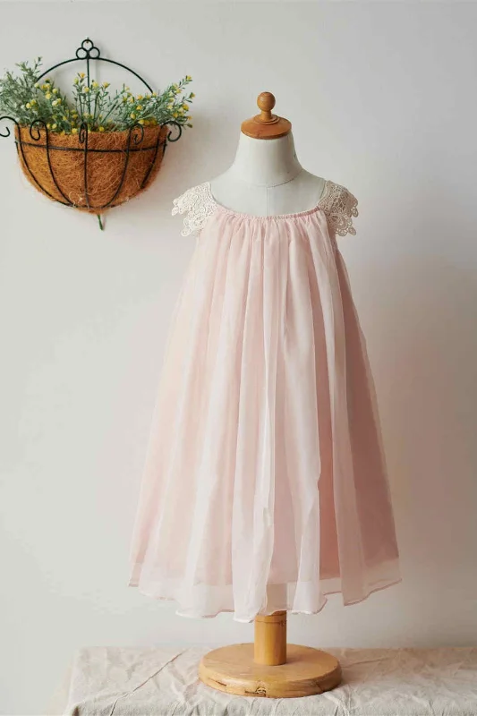 floral wrap dressPearl Pink Cute Flower Girl Dress