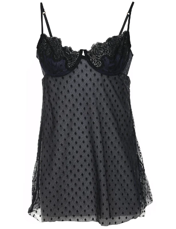 insulated jacketBlack Lace Sheer Babydoll - S