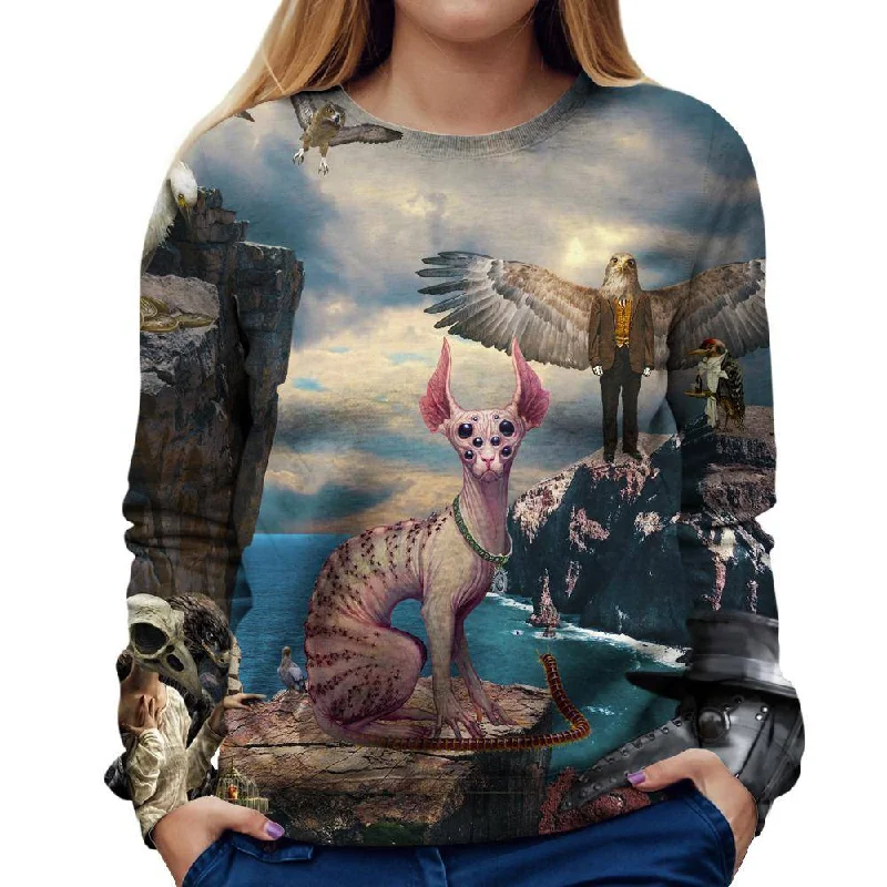 Hurry In fitness hoodie for trainingBirds With Cat Womens Sweatshirt
