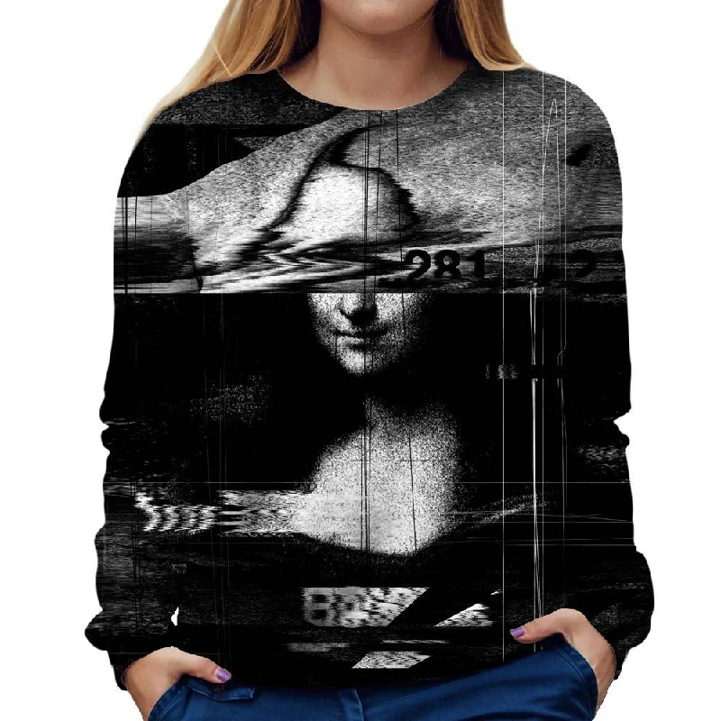 Don't Wait smooth fit athletic sweatshirtMona Lisa Glitch Womens Sweatshirt