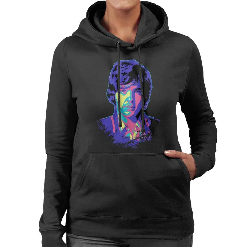 Limited Availability casual hoodie with logoTV Times David Essex Portrait Pop Art Stylised Women's Hooded Sweatshirt