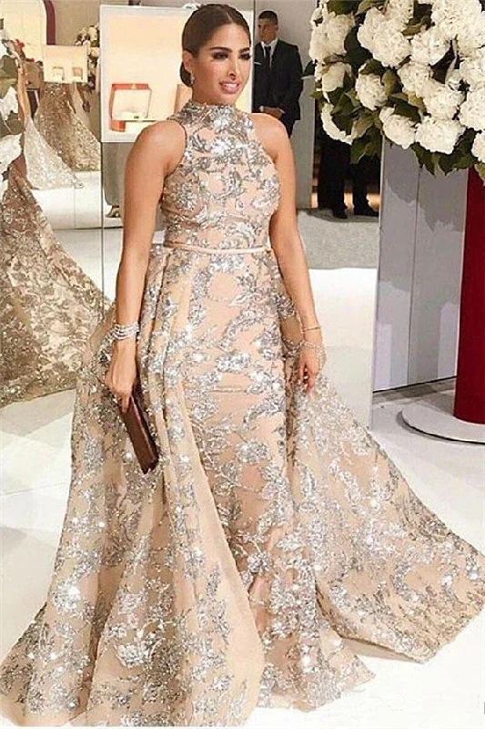Best Deals Overskirt Champagne Silver Beading Lace Appliques Chic Sleeveless Prom Dresses Best Deals Overskirt Champagne Silver Beading Lace Appliques Chic Sleeveless Prom Dresses