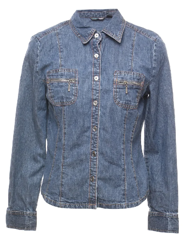 fashionable outerwearDark Wash Denim Shirt - M