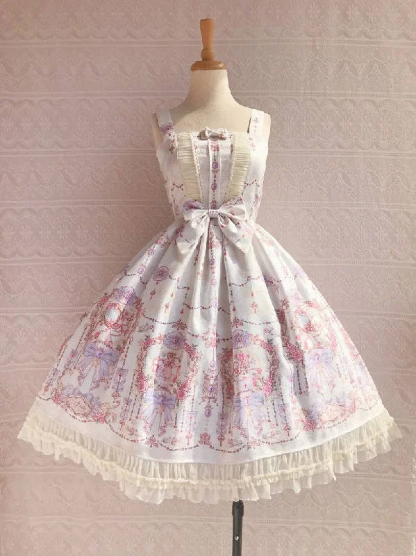 form-fitting dressYilia~Sweet Printing Winter Lolita JSK Dress