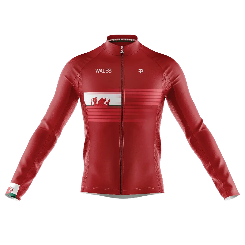 YEAR-End Clearance warm athletic hoodieWales V3 Long Sleeve Cycling Jersey