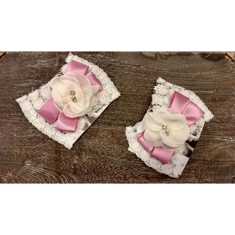 Exclusive Access lace-up dressCach Cach Pink and Ivory Hair Clip