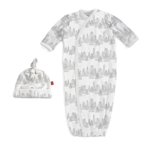 stylish dressMagnificent Baby White Aspen Magnetic Sack Gown Set