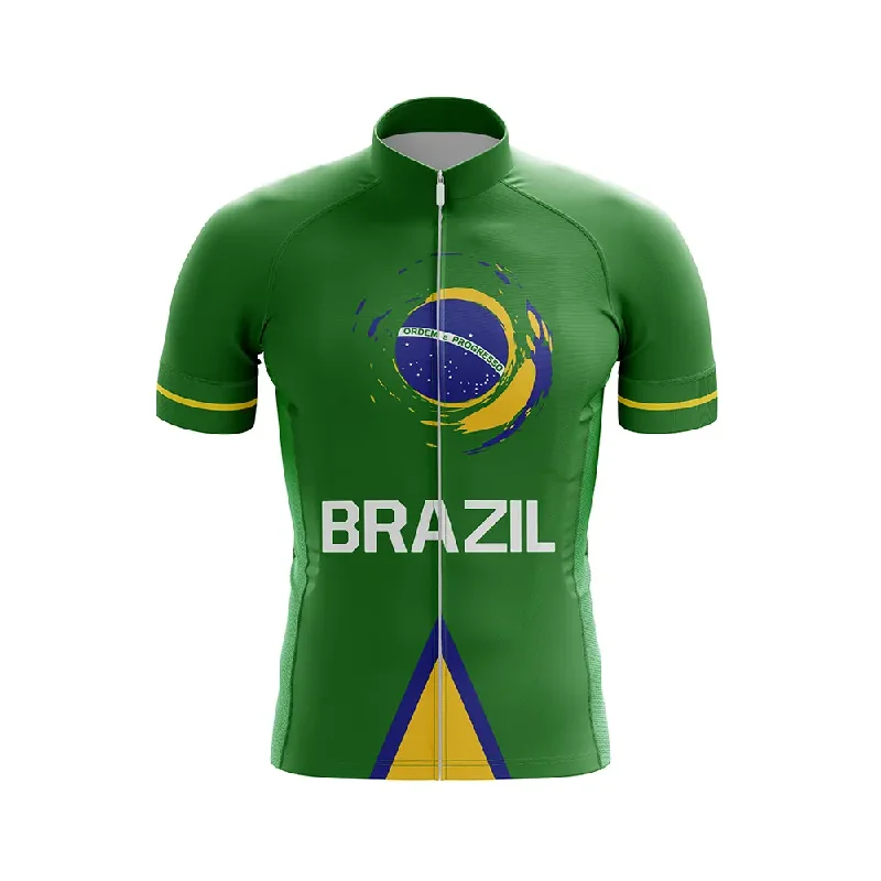 comfortable athletic sweatshirtTeam Brazil V1 Short Sleeve Cycling Jersey