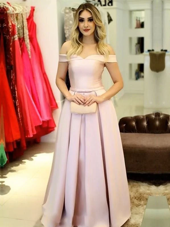 Huge Discounts Long Prom Dresses Off-the-shoulder A Line Ruffles Satin Sexy Long Prom Dress JKL741 Huge Discounts Long Prom Dresses Off-the-shoulder A Line Ruffles Satin Sexy Long Prom Dress JKL741