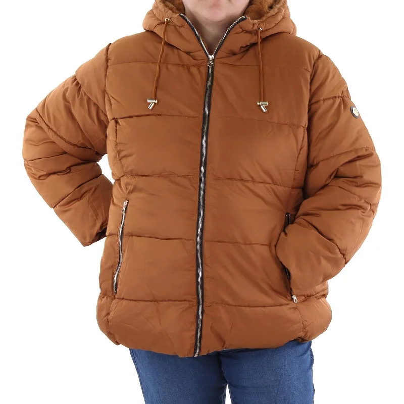 trendy bomber coatPlus Womens Insulated Faux Fur Lined Puffer Jacket