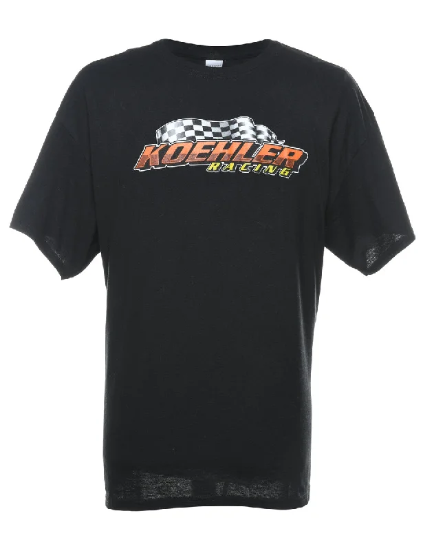 Buy Now Black Car Koehler Racing Design Printed T-shirt - XL