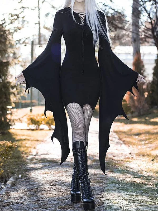 romantic dressWomen Gothic Vintage Slim Hooded Nienna Dress