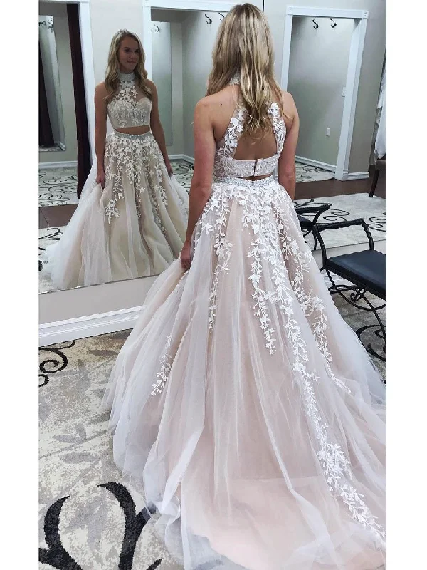 Low Prices White Lace Appliqued Two Piece Prom Dresses,Aline 2 Piece Prom Dress JW112 Low Prices White Lace Appliqued Two Piece Prom Dresses,Aline 2 Piece Prom Dress JW112