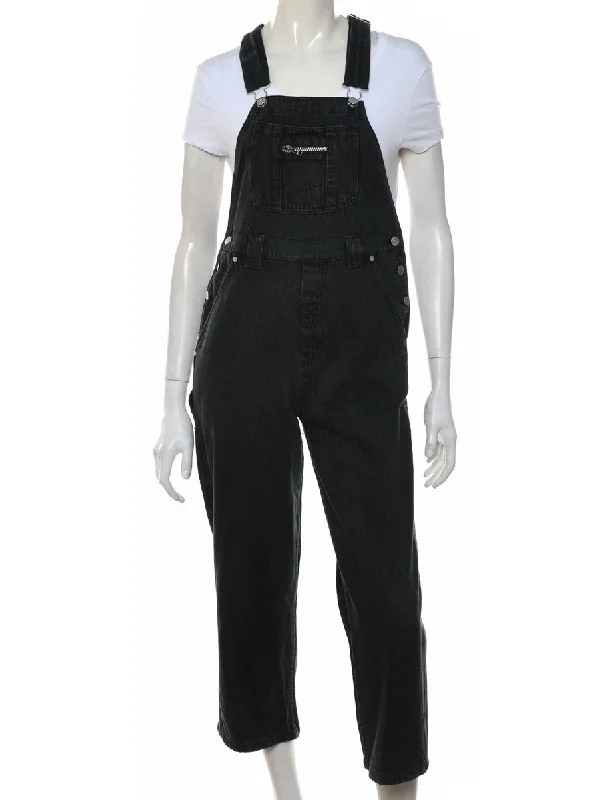 Shop and Save Black Adjustable Dungarees - W32 L25