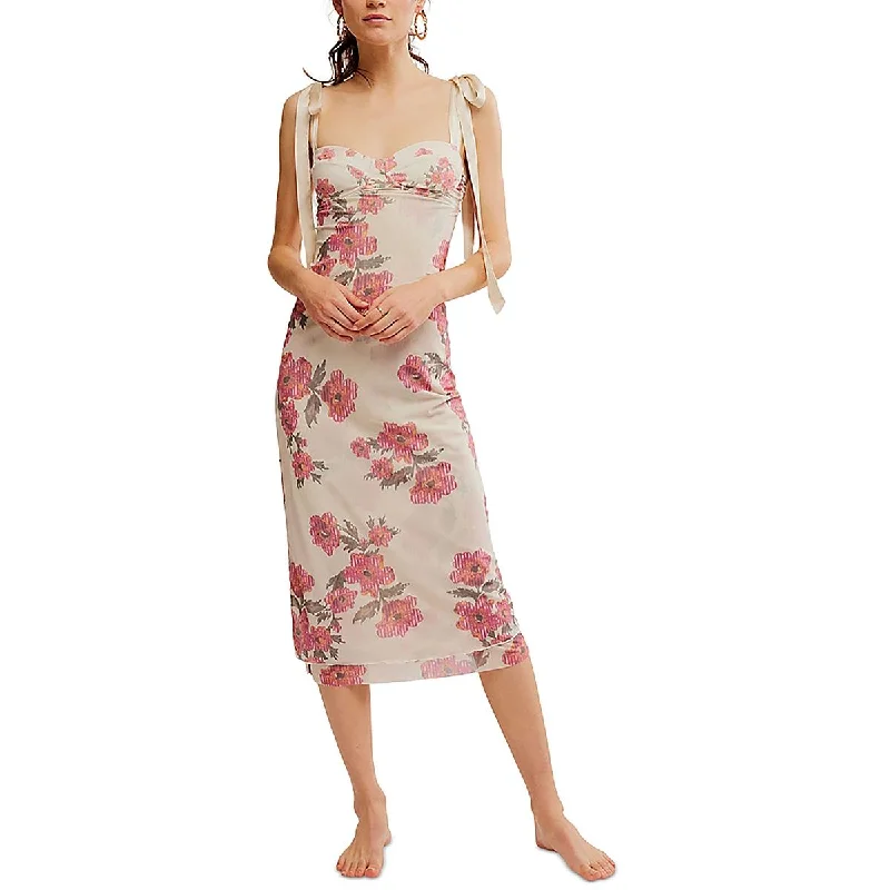 Now or Never sleeveless dressWomens Floral Print Underwire Sheath Dress