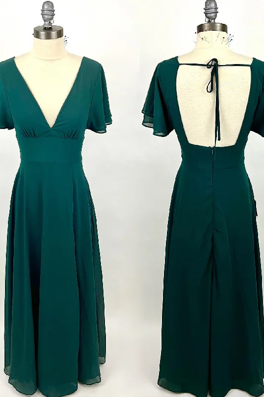 Bonus Savings wrap-around dressFlounce Sleeves Green Chiffon V Neck Long Bridesmaid Dress Bonus Savings wrap-around dressFlounce Sleeves Green Chiffon V Neck Long Bridesmaid Dress