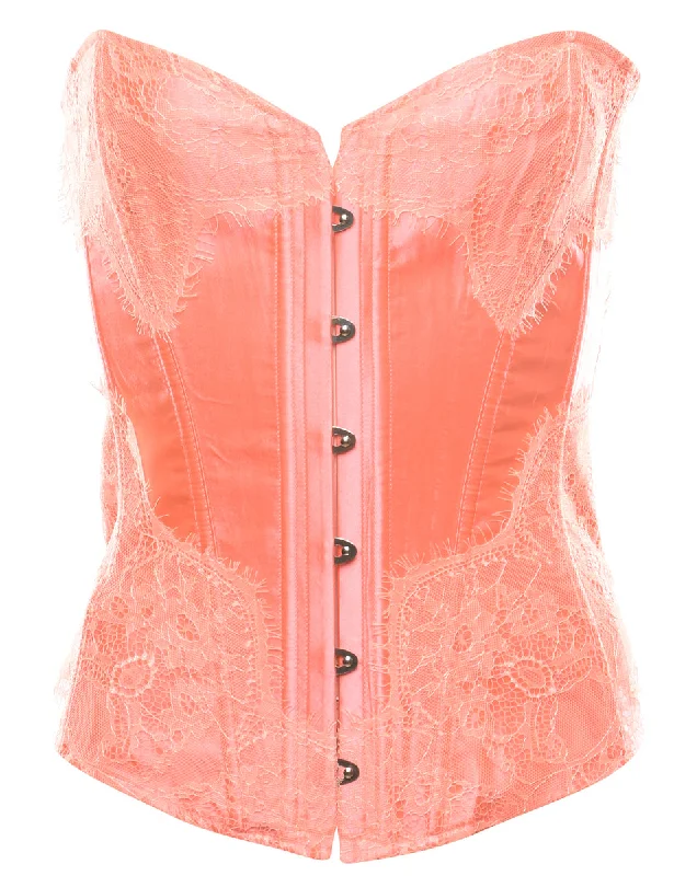 Limited Time Offer Peach Lace Classic Corset - M