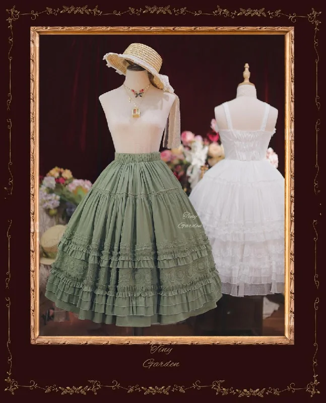 classic fit-and-flare dressTiny Garden~ Dream Bouquet～Elegant Sweet Lolita Skirt