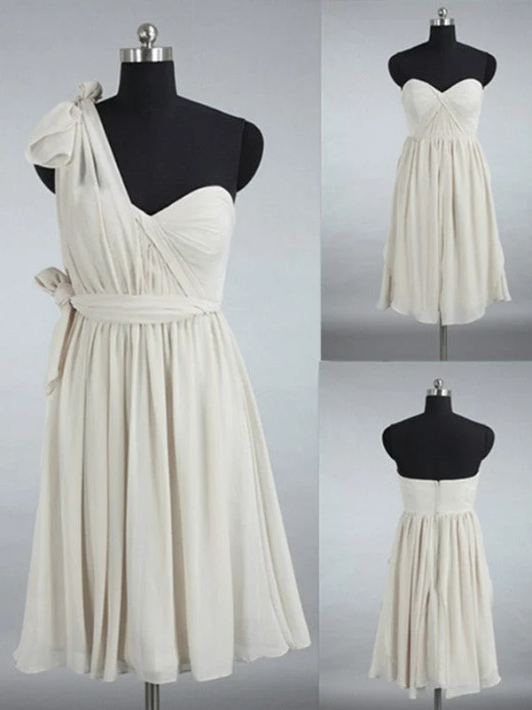 Hurry In Bridesmaid dresses A-line One Shoulder Knee-length Chiffon Bridesmaid Dresses SP8369 Hurry In Bridesmaid dresses A-line One Shoulder Knee-length Chiffon Bridesmaid Dresses SP8369