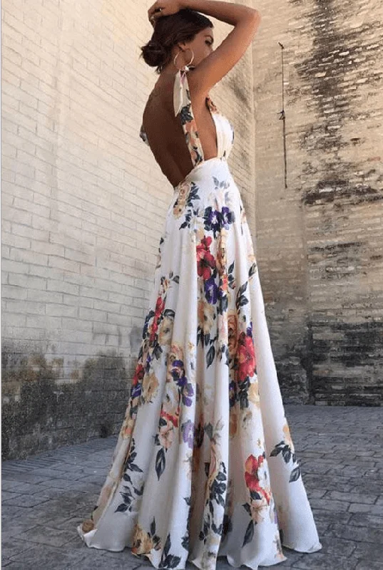 long-sleeve floral dressFlower sleek sleeveless sling dress