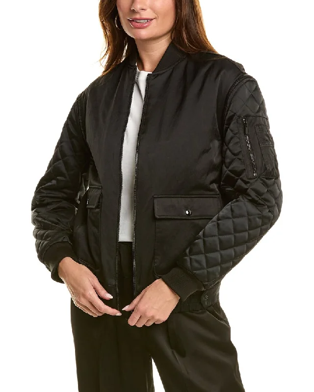 Year-End Sale The Kooples Quilted Sleeve Bomber Jacket