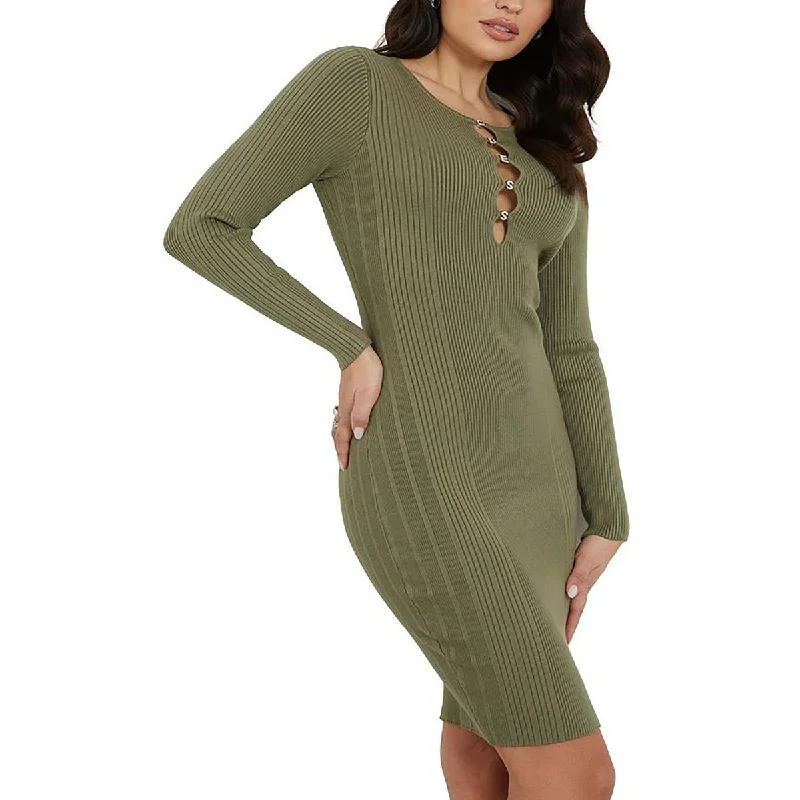 Exclusive Online Offer satin dressWomens Solid Rhinestones Bodycon Dress