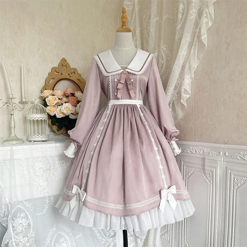 flowy dressYour Princess~Princess Lolita Long Sleeve Pink Dress