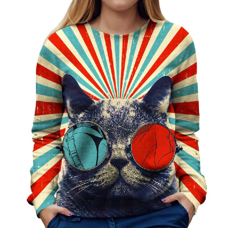 Massive Deals luxe gym hoodie3D Cat Womens Sweatshirt