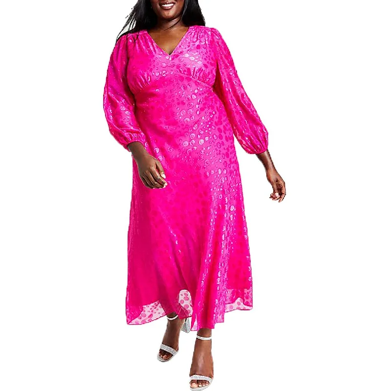 Big Savings evening dressPlus Womens Polka Dot Glitter Maxi Dress