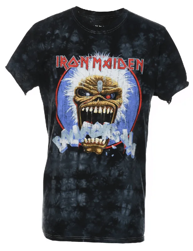 Instant Discount Tie Dye Design Iron Maiden Band T-shirt - M