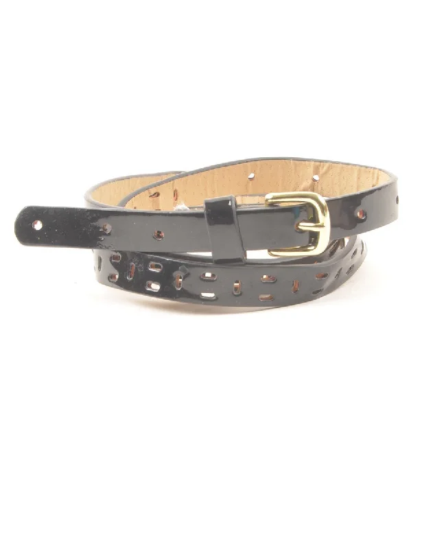 Value Deals Black Skinny Belt - M