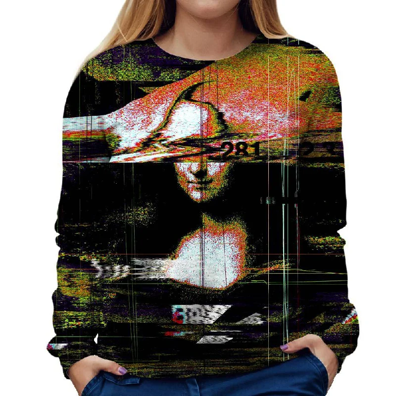 Super Deal luxe gym hoodieMona Lisa Colored Glitch Womens Sweatshirt