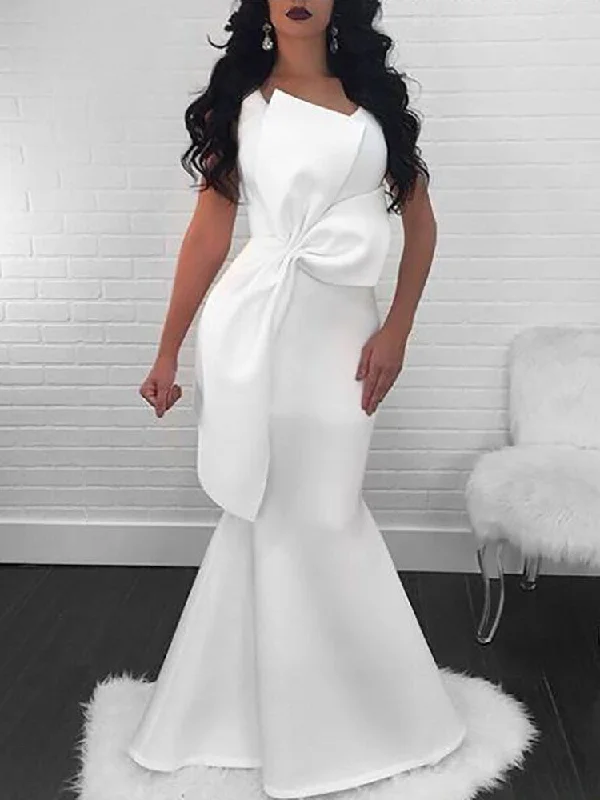 Year-End Sale Mermaid Prom Dresses Scoop Floor-length Chic Long Simple White Cheap Prom Dress JKL1322 Year-End Sale Mermaid Prom Dresses Scoop Floor-length Chic Long Simple White Cheap Prom Dress JKL1322
