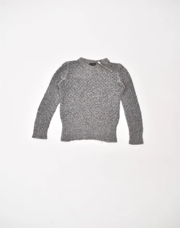 Special Price chic workout hoodieFRED PERRY Womens Crew Neck Jumper Sweater UK 12 Medium Grey Mohair