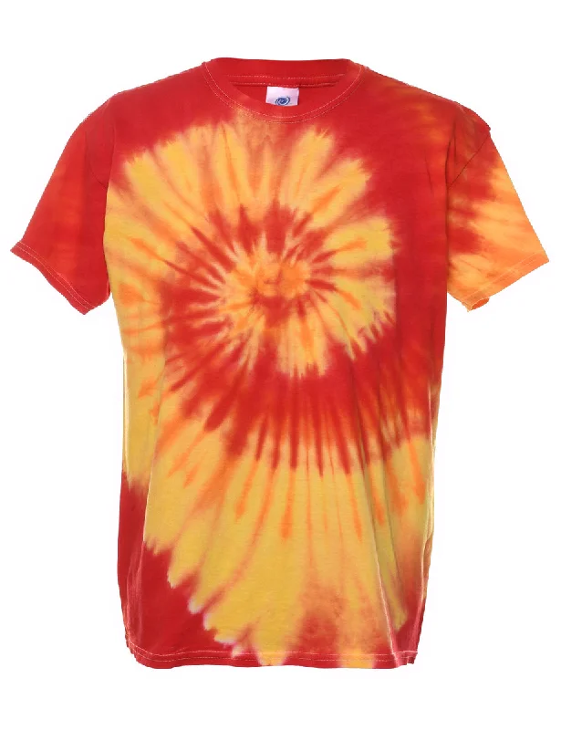 Crazy Savings Red & Yellow Tie Dye T-shirt - L